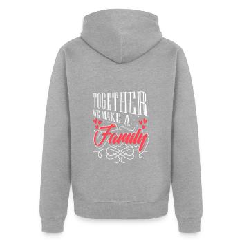 Familie Familienmitglied Familienwappen - Unisex Premium Bio Zip Hoodie - Grau meliert - Hinten - Nico (187cm)