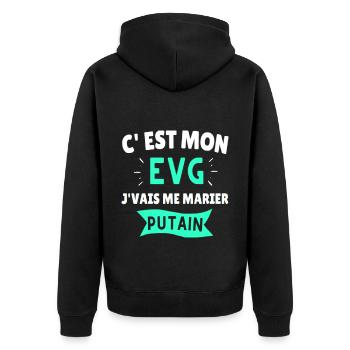 Evg humour enterrement de vie de garçon cadeau - Veste à capuche bio Premium Unisexe - noir - Dos - Nico (187cm)
