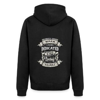 Security guard Security officer Bouncer Guard - Unisex Premium Organic Zip Hoodie - black - Back - Nico (187cm)
