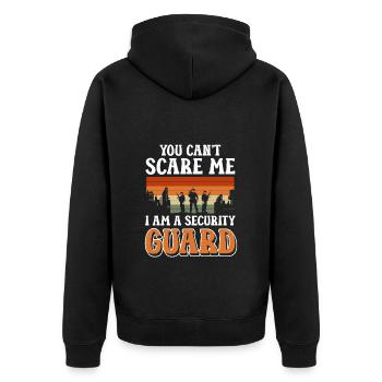 Security guard Bouncer - Unisex Premium Organic Zip Hoodie - black - Back - Nico (187cm)
