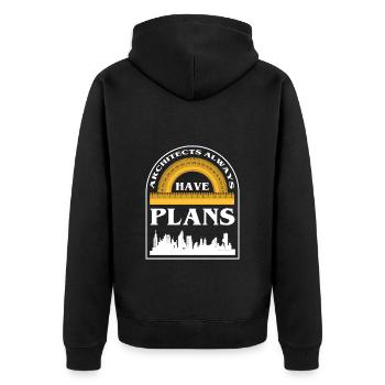 Architect Architectural Office Studies Civil Engineering - Unisex Premium Organic Zip Hoodie - black - Back - Nico (187cm)