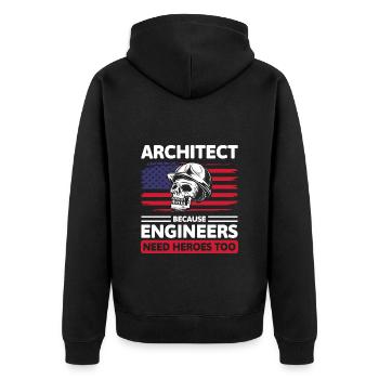 Architecture Design Studies Construction - Unisex Premium Organic Zip Hoodie - black - Back - Nico (187cm)