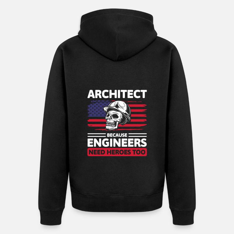 Architecture Design Studies Construction - Unisex Premium Organic Zip Hoodie - black