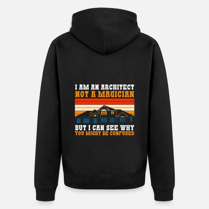 Architecture Profession Host Master Builder - Unisex Premium Organic Zip Hoodie - black