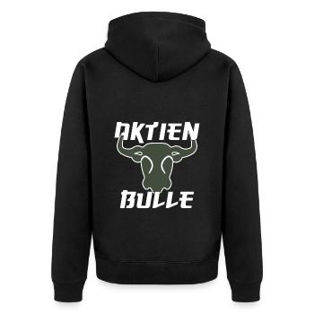 The stock bull for stock market fans - Unisex Premium Organic Zip Hoodie - black - Back - Nico (187cm)