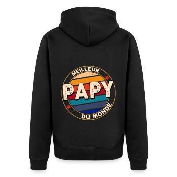 Meilleur Papy du monde Mon Papy Déchire - Veste à capuche bio Premium Unisexe - noir - Dos - Nico (187cm)