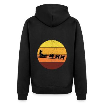 Husky Schlitten Hunderennen Alaskan Racers - Unisex Premium Bio Zip Hoodie - Schwarz - Hinten - Nico (187cm)