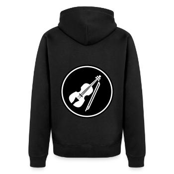 Symbole d'icône de violon - Veste à capuche bio Premium Unisexe - noir - Dos - Nico (187cm)