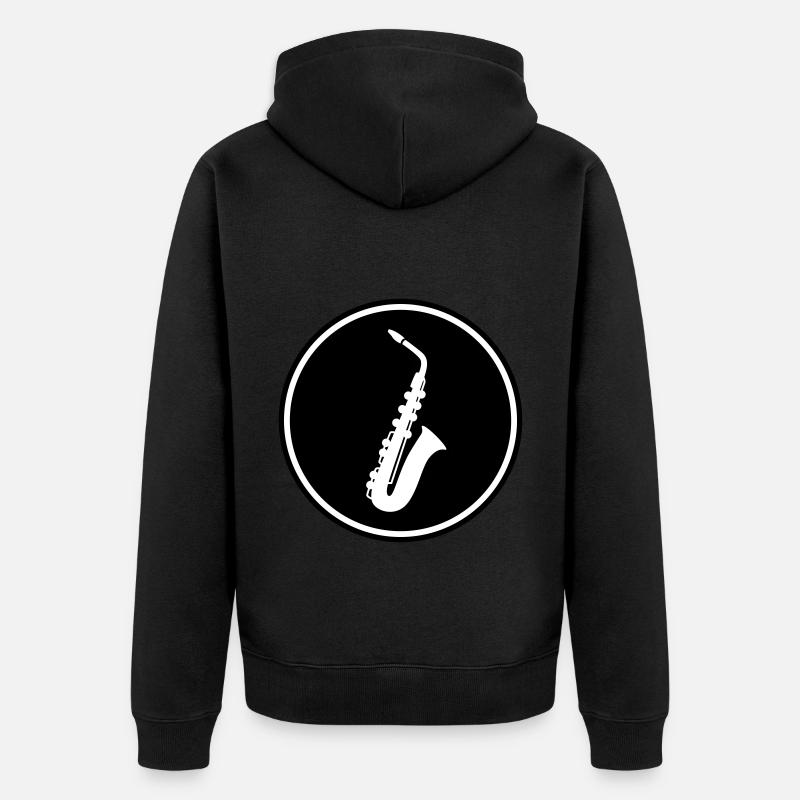 Trompete Symbol - Unisex Premium Bio Zip Hoodie - Schwarz