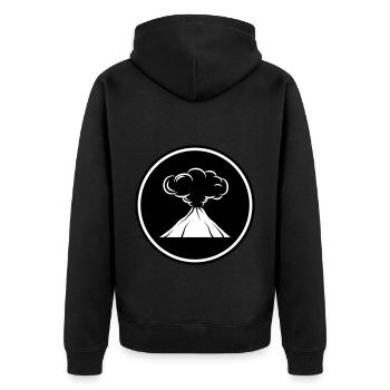 symbole d'icône de volcan - Veste à capuche bio Premium Unisexe - noir - Dos - Nico (187cm)