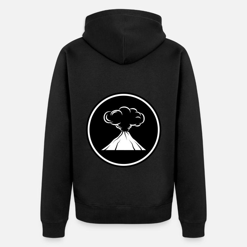 symbole d'icône de volcan - Veste à capuche bio Premium Unisexe - noir