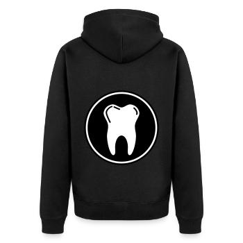 Zahn icon symbol - Unisex Premium Bio Zip Hoodie - Schwarz - Hinten - Nico (187cm)