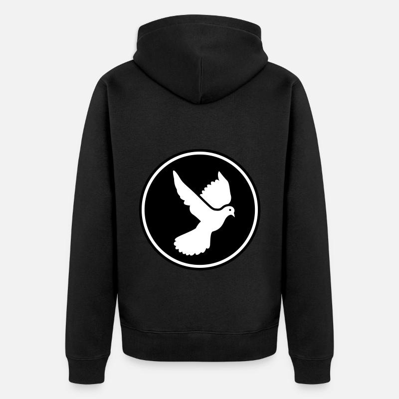 Taube symbol - Unisex Premium Bio Zip Hoodie - Schwarz