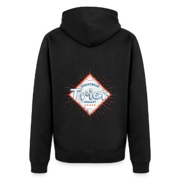 Trier Germany City Skyline Home Love - Unisex Premium Organic Zip Hoodie - black - Back - Nico (187cm)