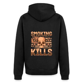 Cigarette Tobacco Lung - Unisex Premium Organic Zip Hoodie - black - Back - Nico (187cm)