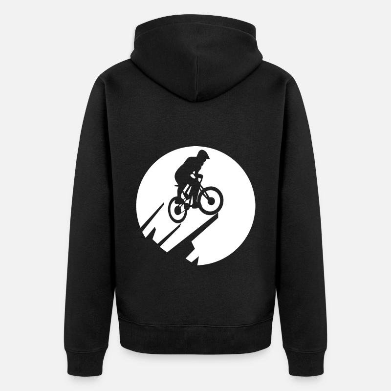 Lune - Cyclisme - (2) - Veste à capuche bio Premium Unisexe - noir