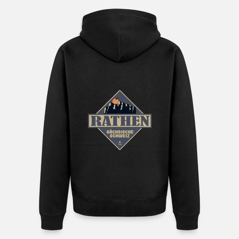 sächsische Schweiz Rathen - Unisex Premium Bio Zip Hoodie - Schwarz
