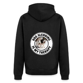 Husky Schlitten Hunderennen Alaskan Racers - Unisex Premium Bio Zip Hoodie - Schwarz - Hinten - Nico (187cm)