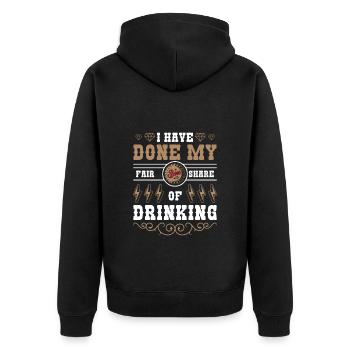 Alkohol Entzug Bierbauch Aufhören - Unisex Premium Bio Zip Hoodie - Schwarz - Hinten - Nico (187cm)