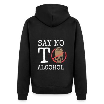 Alcohol withdrawal Reason Non-alcoholic beer - Unisex Premium Organic Zip Hoodie - black - Back - Nico (187cm)