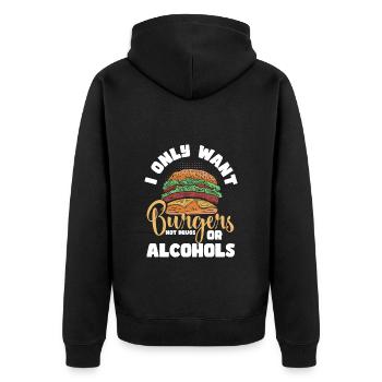 Drogenfrei Clean Marihuana Gegen Drogen - Unisex Premium Bio Zip Hoodie - Schwarz - Hinten - Nico (187cm)