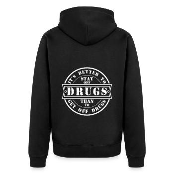 Retrait Clean Straight Edge contre les drogues - Veste à capuche bio Premium Unisexe - noir - Dos - Nico (187cm)