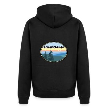 Friedrichroda Landschaft - Unisex Premium Bio Zip Hoodie - Schwarz - Hinten - Nico (187cm)
