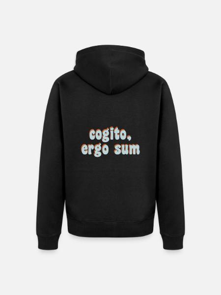 cogito ergo sum - Unisex Premium Bio Zip Hoodie - Schwarz