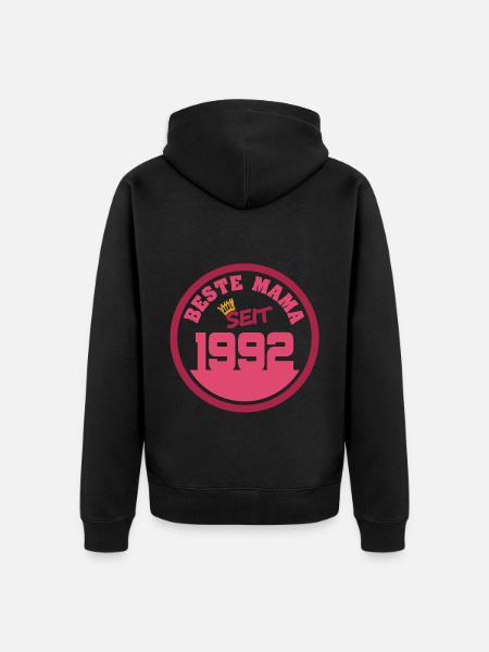 Mama Mutti 1992 - Unisex Premium Bio Zip Hoodie - Schwarz