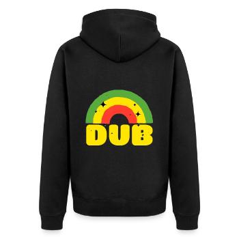 Dub Reggea - Unisex Premium Bio Zip Hoodie - Schwarz - Hinten - Nico (187cm)