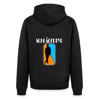golf schlägertyp - Unisex Premium Bio Zip Hoodie - Schwarz - Hinten - Nico (187cm)