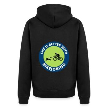 Bikejoring DogScooting Dog Sport Bike Bicycle Ride - Veste à capuche bio Premium Unisexe - noir - Dos - Nico (187cm)