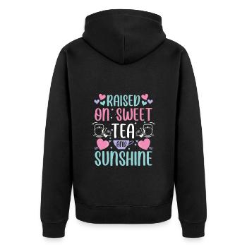 Tea Drinkers Tea Bags Tea Lovers - Unisex Premium Organic Zip Hoodie - black - Back - Nico (187cm)