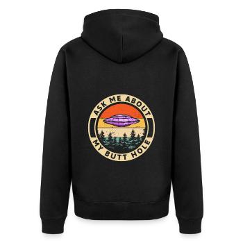 Alien Aliens - Unisex Premium Bio Zip Hoodie - Schwarz - Hinten - Nico (187cm)