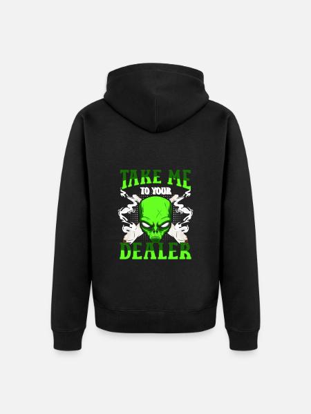 Extraterrestrial Star Space Retro - Unisex Premium Organic Zip Hoodie - black