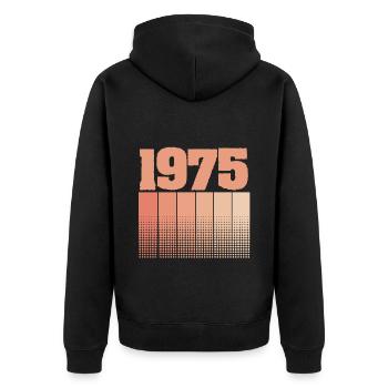 Né anniversaire 1975 - Veste à capuche bio Premium Unisexe - noir - Dos - Nico (187cm)
