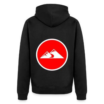 Cercle d’icônes de montagnes - Veste à capuche bio Premium Unisexe - noir - Dos - Nico (187cm)