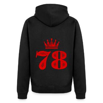 78 Couronne numérique - Veste à capuche bio Premium Unisexe - noir - Dos - Nico (187cm)