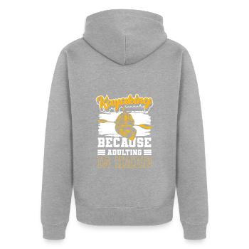 Rowing Water Sport Rowing - Unisex Premium Organic Zip Hoodie - heather grey - Back - Nico (187cm)