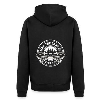 Rudern Sportler Kayak Steuermann - Unisex Premium Bio Zip Hoodie - Schwarz - Hinten - Nico (187cm)