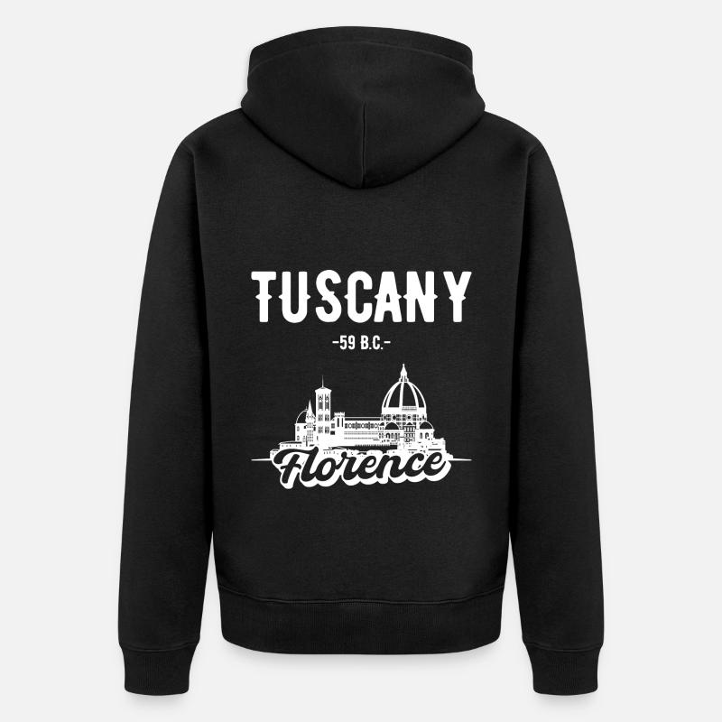 Florence Toscane Skyline Cadeau - Veste à capuche bio Premium Unisexe - noir