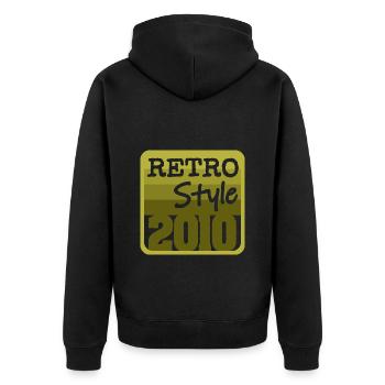 Jahr 2010 - Unisex Premium Bio Zip Hoodie - Schwarz - Hinten - Nico (187cm)