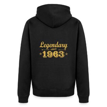 Anniversaire 1963 - Veste à capuche bio Premium Unisexe - noir - Dos - Nico (187cm)