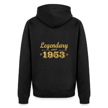 Geburtstag 1953 - Unisex Premium Bio Zip Hoodie - Schwarz - Hinten - Nico (187cm)