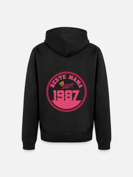 Jahr 1987 - Unisex Premium Bio Zip Hoodie - Schwarz