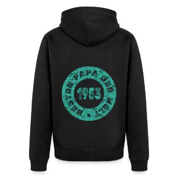 1953 - Unisex Premium Bio Zip Hoodie - Schwarz - Hinten - Nico (187cm)