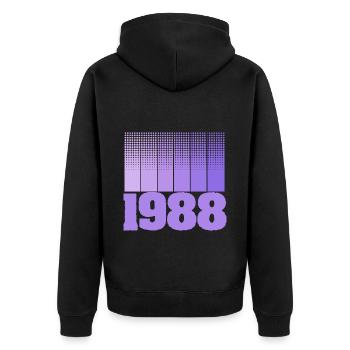 Année 1988 - Veste à capuche bio Premium Unisexe - noir - Dos - Nico (187cm)