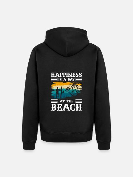 Plage Mer Vacances d’été Brise - Veste à capuche bio Premium Unisexe - noir