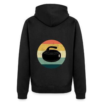 Curling Balai Hiver Sport de Glace Rétro Vintage - Veste à capuche bio Premium Unisexe - noir - Dos - Nico (187cm)