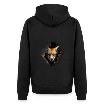 Fox Cuddly Animals Gift Art Animal Motif - Veste à capuche bio Premium Unisexe - noir - Dos - Nico (187cm)